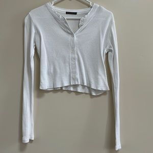 Brandy Melville waffle button down thermal